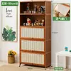 Gabinete de Almacenamiento Multicapa Hogareño Gabinete de Almacenamiento a Prueba de Polvo Estante de Almacenamiento para Snacks de Pie de Escritorio Montado en la Pared Gabinete de Almacenamiento Multifuncional