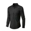 Camisa Social Branca Não Amassa Masculina Manga Longa Formal de Negócios Casual para o Trabalho