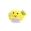 Pendente de boneca de crochê à mão de lã amarela, vegetal e fruta tricotados em forma de limão, enfeites de bolsa com expressão de energia positiva