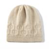Gorro grueso de cachemira de color liso para mujer, nuevo gorro de lana de punto cálido para otoño e invierno con protección para las orejas, nuevo gorro de lana