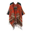 Xale de Tricô para Viagem em Lijiang, Yunnan, Estilo Étnico, Capa Retrô, Cachecol com Franjas, Roupa de Férias para Mulheres
