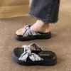 Pantuflas de Suela Gruesa para Mujer 2026 Primavera Nuevo Estilo Moda Retro Francesa Elegantes Antideslizantes Cómodas Casuales Chanclas de Playa