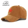 Gorra de Pana para Hombre de Primavera y Otoño, Gorra de Béisbol de Ala Dura con Bordado de Estrella de Cinco Puntas, Gorra de Protección Solar para Exteriores para Mujer