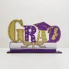 Decoração de Mesa para Formatura Amazon 2025 4 Peças Preto Dourado Formandos Enfeites de Mesa de Madeira Presentes da Temporada de Formatura