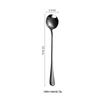 Colher de Cabo Longo Aço Inoxidável 304 Colher para Misturar Colher Criativa para Café Colher Redonda para Sobremesa Colher para Mel 1010 Colher para Gelo Colher
