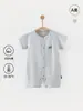 Mameluco de Algodón Delgado de Manga Corta para Bebés de Verano, Ropa de Dormir Unisex de Clase A, Traje para Gatear, Ropa de Casa