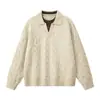 Nuevo suéter casual de moda estilo lujo ligero old money, falso dos piezas, cuello camisero, manga larga para hombre, tejido de punto de manga larga para hombre, cárdigan para hombre