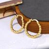 Pendientes de oro de 18 quilates con forma de corazón para mujer, estilo europeo y americano, con diseño de corazón, estilo U, con diseño de paisaje, joyería