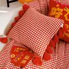 Almofada de Luxo Nova Chinoiserie Casamento Vermelho Ano Novo Festivo Quarto Sofá Almofada Decorativa Capa de Almofada com Enchimento