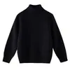 Suéter de Cachemir de Punto Fino Cálido de Cuello Alto Nuevo para Niños Otoño e Invierno Suéter de Color Puro Unisex para Niños Capa Base Versátil