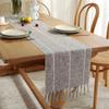 Camino de Mesa Rayado con Borlas Tejido a Mano Americano Country Transfronterizo Hogar Mesa de Comedor Toalla de Mesa Cubre Mesa para Mueble de TV Mesa de Centro