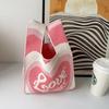 Bolso de Mano de Celebridad de Internet Bolso de Cubo de Lana Tejida para Mujer Estilo Japonés y Coreano Combinación Total Mano Casual Bolso Tote Bolsa para Lonchera