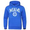 Sudadera con Capucha para Hombre con Estampado de Letras Miami desde 1896 Hip Hop Cálida Clo