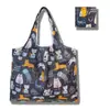 Sacola de Compras Dobrável, Bolsa Quadrada de Tecido Floral, Bolsa Tote Portátil e Resistente, Sacola Ecológica para Compras de Supermercado, Bolsa Impermeável para Armazenamento
