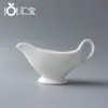 50ml 90ml 150ml cuchara de leche estilo occidental con asa cubo para salsa de carne para comida occidental cuchara de leche de cerámica blanca
