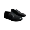 Y39-1 Zapatos de Moda Retro Franceses Elegantes y de Moda Cómodos de Punta Redonda de Cuero Genuino de Gama Alta con Tacón Bajo