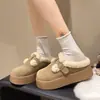 Zapatos Birkenstock Esponjosos para Mujer 2026 Nuevo Otoño/Invierno Sin Cordones Más Terciopelo Calidez Zapatos Birkenstock Punta Cerrada Medias Zapatillas Mujeres Zapatos de Algodón