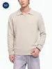 Ropa de Hombre Mu Qiu Otoño/Invierno 2026 Cuello de Gaviota Manga Larga Tejido para Hombre Commute Holgado Old Money Capa Base Camisa POLO