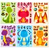 Producto Nuevo Transfronterizo 6 Hojas/Paquete Lindas Caras de Dinosaurio de Dibujos Animados Pegatinas que Cambian de Cara Haz una Cara Pegatinas Creativas de Rompecabezas DIY