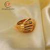 Anillo de acero inoxidable con puño de personalidad nueva de Europa y Estados Unidos, chapado en oro K, anillo de acero de titanio, joyería de moda para hombres y mujeres, venta directa de fábrica