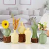 Vaso Retro Casual de Vidrio de Color Decoración de Escritorio para el Hogar Estilo Escandinavo Ins Adornos Arreglo Floral Mini Flores Hidropónicas