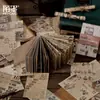 Livro de Materiais de Notas Adesivas Momo Transfronteiriço, Série Estilo de Vida Retrô, Papel Base Decorativo para Diários, 60 Folhas, 8 Designs