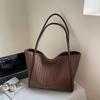 Bolso Tejido Grande de Popularidad Transfronteriza para Mujer, Nuevo Otoño, Retro Versátil, Bolso de Hombro, Bolsa Tote para Viajes