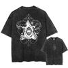 Código externo transfronteiriço nova camiseta estampada desenho animado Jujutsu Kaisen retrô lavada masculina e feminina de manga curta