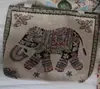 Bolsa de Lona Bordada Tamaño Mediano Elefante Estilo Nuevo Bolsa de Hombro Bolsa de Compras Bolsa Tote de Gran Capacidad Bolsa para el Almuerzo