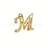 Nuevo Llavero de Metal con Incrustaciones de Diamantes de 26 Letras, Colgante para Bolso, Colgante Sencillo para Collar, Accesorios DIY, Venta al por Mayor