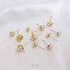 Aretes Semicirculares con Argollas Colgantes, Chapados en Oro de 14K, Aretes de Perlas que Conservan el Color, Accesorios para Aretes Hechos a Mano, Accesorios de Material DIY