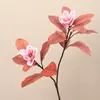 Hojas de magnolia artificiales, ramas falsas artificiales, plantas verdes decorativas para habitaciones modelo de hotel, arreglos florales de boda, flores de magnolia
