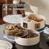 Plato de Fruta de Lujo Ligero para Sala de Estar, Uso en Casa Mesa de Café Caja de Frutos Secos, Bandeja de Fruta de Plástico con Compartimentos Múltiples, Caja de Almacenamiento para Semillas y Snacks