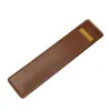 Em estoque Estojo de lápis retrô em PU Bolsa de armazenamento simples e artística Papelaria para estudantes Manga para caneta-tinteiro Caneta única/dupla Manga protetora de cor sólida