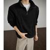 Sudadera de Chenilla con Cuello Alto Otoño 2025 Tendencia Retro Americana Diseño Básico Sudadera con Cuello Vuelta de Peso Pesado para Hombre