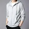 Sudadera con Capucha de Terciopelo Talla Grande para Hombre Estilo Coreano Juvenil Moderna Cremallera Superior Sudadera con Capucha Casual Otoño Invierno Ropa de Abrigo para Hombre