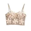 Top Camisola Floral Tridimensional Europeu e Americano Novo Estilo Transfronteiriço, Caimento Justo, Estilo Puro e Sexy, Corselete de Barbatanas