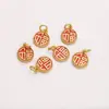 Retenção de cor forte acessórios cor de areia dourada joias diy ouro antigo pingente gota de óleo palavra da sorte pulseira pulseira cordão colar pingente pingente ornamentos