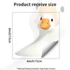 Lindo ganso blanco grande asomándose, pegatina electrostática autoadhesiva para ventana con patrones divertidos y peculiares, adecuada para la decoración del hogar, dormitorio y balcón