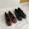 Zapatos Mary Jane de Tacón Grueso Estilo Francés Simple Boca Baja Negros Retro para Mujer 2024 Nuevos Estallidos Otoñales Zapatos de Boca Baja