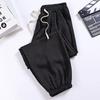 Calça Harem Feminina de Algodão e Linho Cor Sólida, Respirável, Novo Estilo de Verão, Tamanho Plus, Slim Fit, Calça Casual Fina para Mulheres Baixas