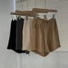 Shorts de pierna ancha con cordón de lino de imitación para mujer, ropa exterior delgada, holgada, holgada, adelgazante, casual, fresca, pantalones cortos