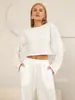 Trajes de Mujer Europeos y Americanos Nuevos Primavera/Verano 2026 Transfronterizos, Estilo de Moda y Sencillo, Corte Ajustado, Suéter Holgado, Mangas Largas, Pantalones Largos