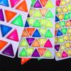 Triângulo Neon Fluorescente Costurado à Mão Strass de Vidro Diamante Fivela Plana Acessórios DIY Roupas Material Acessórios Vestido de Noiva