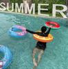 Anillo inflable de natación para niños de verano, anillo grande de dibujos animados para las axilas, tiburón, sirena, dona, tipo inflable para principiantes