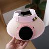 Sombrero de Sol para Niños con Ventilador Parte Superior Vacía Sombrero de Sol para Bebé Niño Niña Sombrero de Ventilador Solar