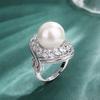 Anillo de Perlas de Suministro de TikTok Joyería Imitación Perlas Naturales Australianas Perlas Blancas de los Mares del Sur Lujo Noche Modelos para Mujer en Stock Venta al por Mayor