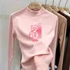 Capa interior cálida para otoño e invierno, camiseta básica de cuello alto a media altura de forro polar por ambos lados para niñas, top de manga larga moderno y elegante para niñas pequeñas