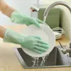 Guantes de Plástico de Goma Impermeables con Patrón Imprimible para Lavar Platos, Limpieza del Hogar, para Mujer