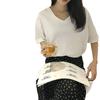 Camiseta holgada informal de manga corta con cuello en V de color liso para mujer, chaqueta de estudiante coreana de verano, camisa básica para mujer, venta al por mayor